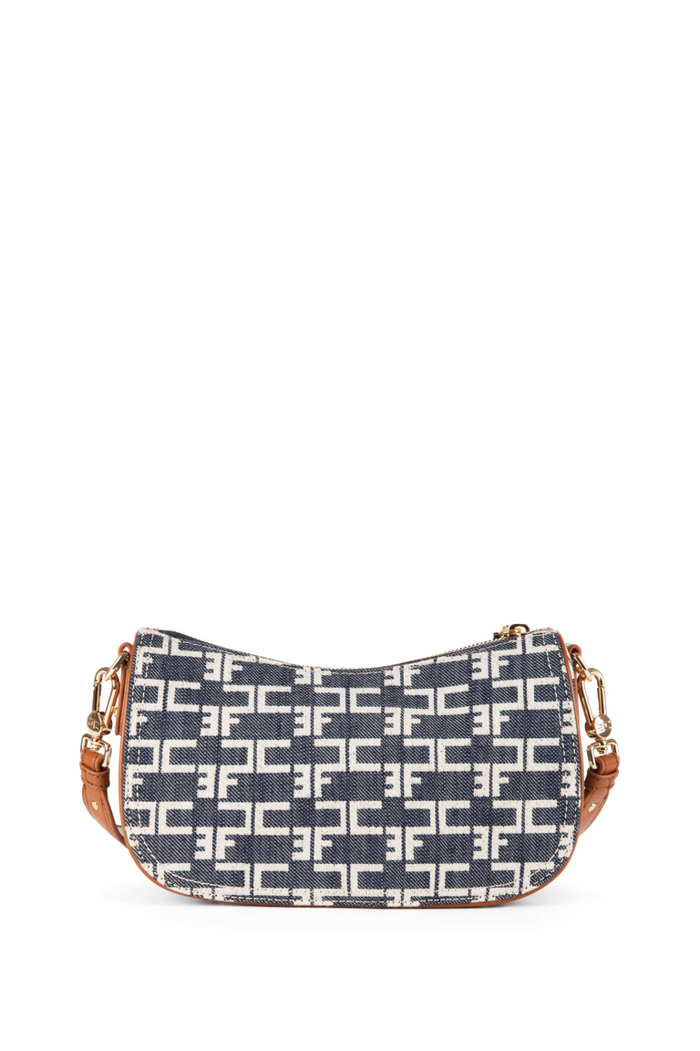 Kleine Hobo-Tasche aus Logo-Denim - Taschen | Elisabetta Franchi® Outlet