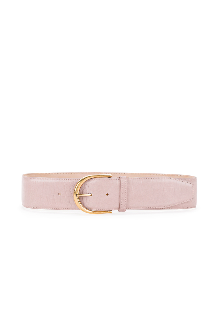 Croc print leather belt - Belts | Elisabetta Franchi® Outlet