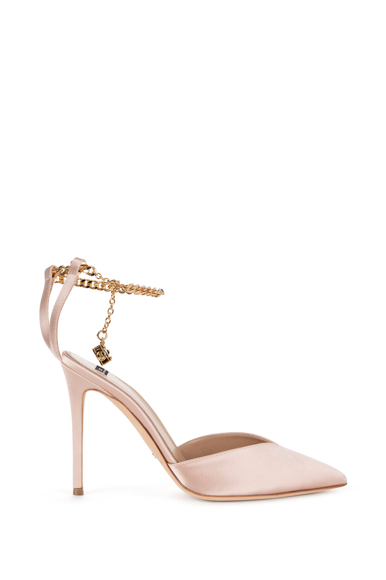 Pump with light gold strap and charms - Shoes | Elisabetta Franchi® Outlet