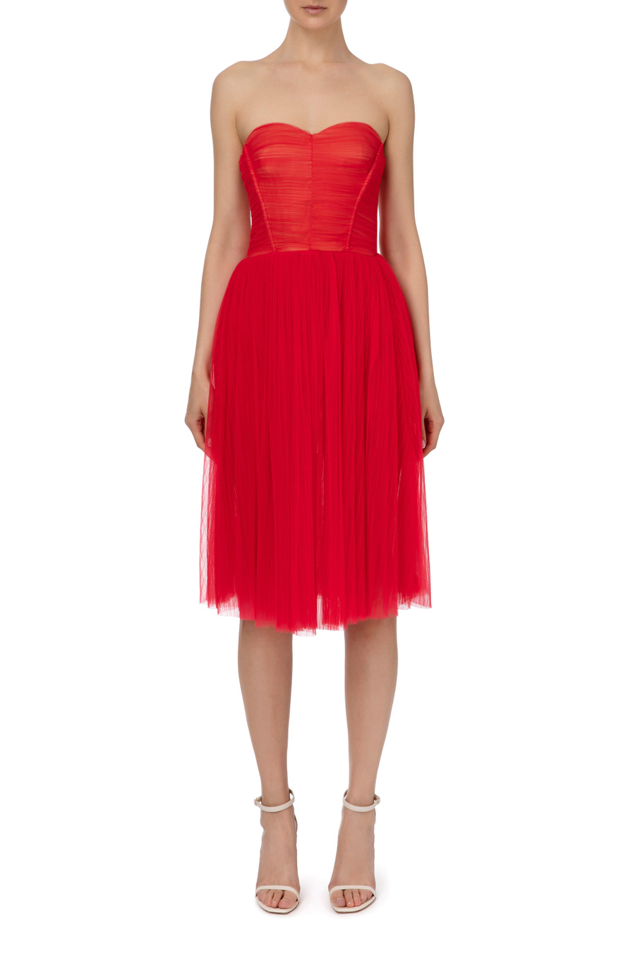 Mini abito in tulle con scollo a cuore - Elisabetta Franchi® Outlet