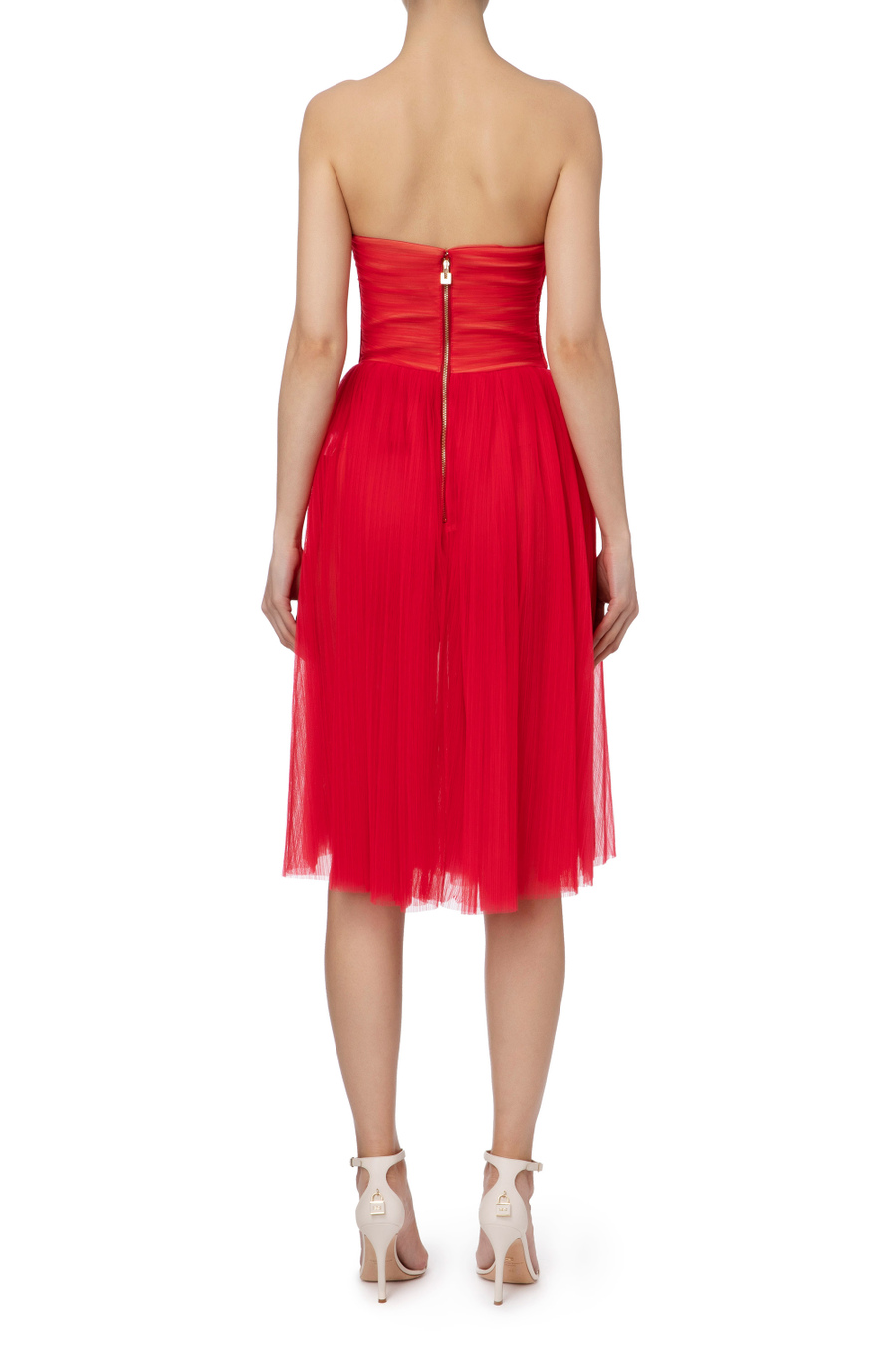 Mini abito in tulle con scollo a cuore - Elisabetta Franchi® Outlet