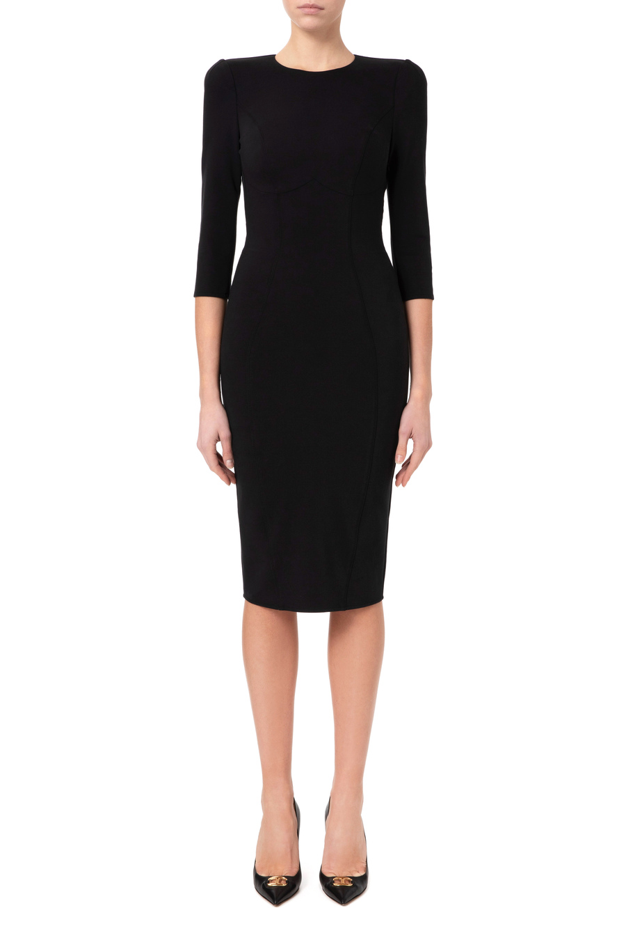 Sheath dress with open neckline on the back - Elisabetta Franchi® Outlet