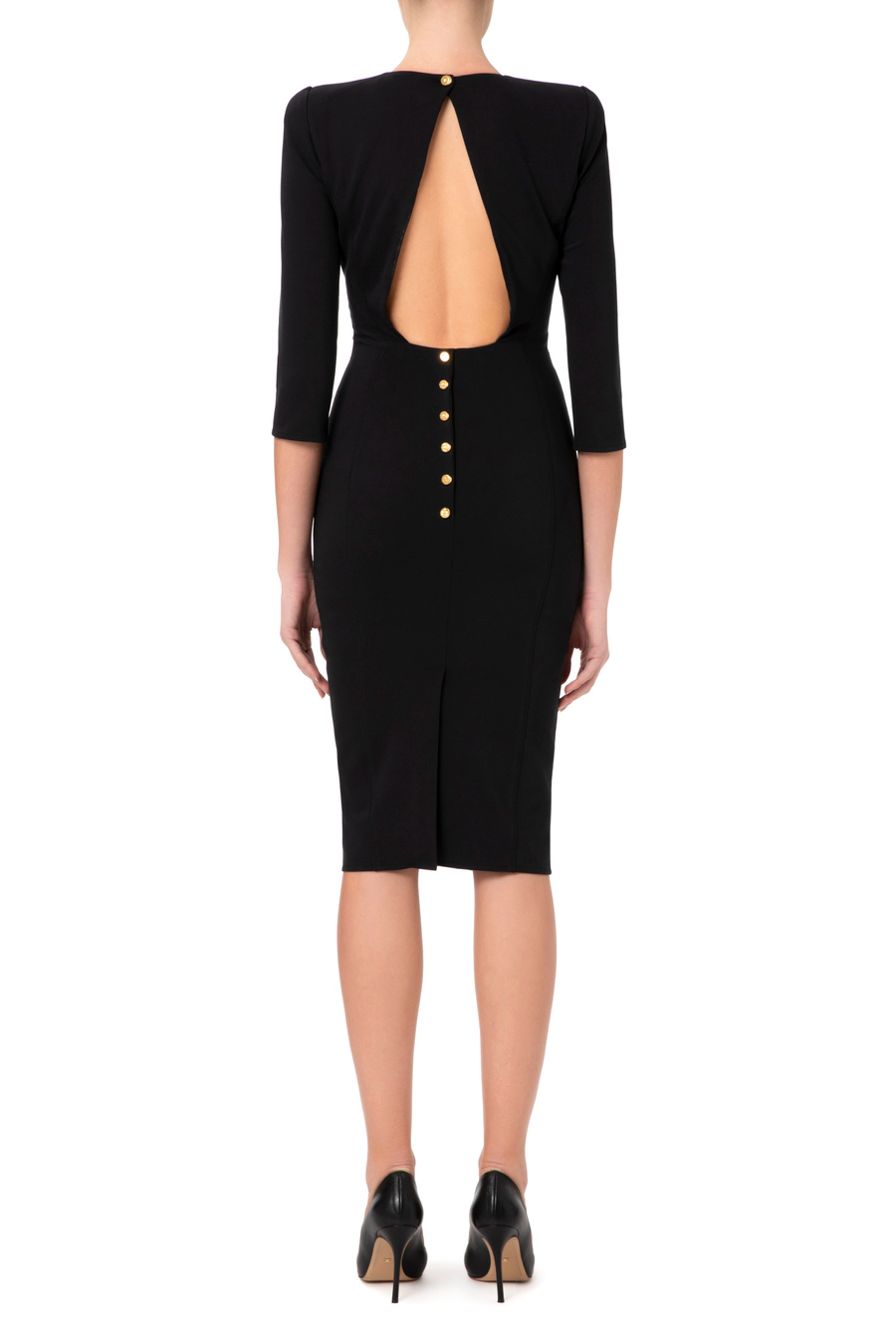 Sheath dress with open neckline on the back - Elisabetta Franchi® Outlet