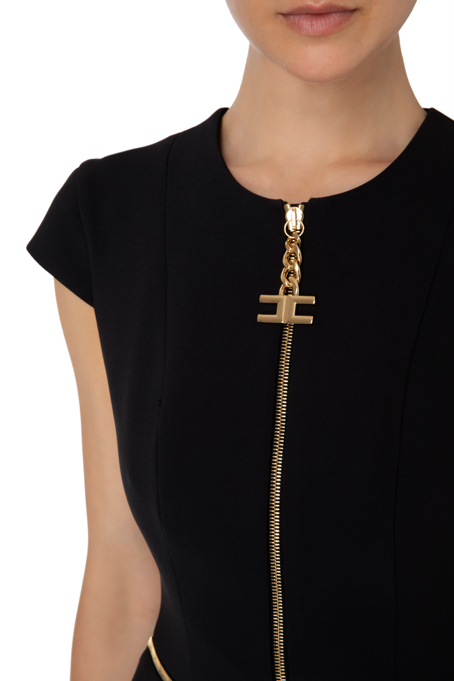 Elisabetta Franchi mini dress with central zip - Elisabetta Franchi® Outlet