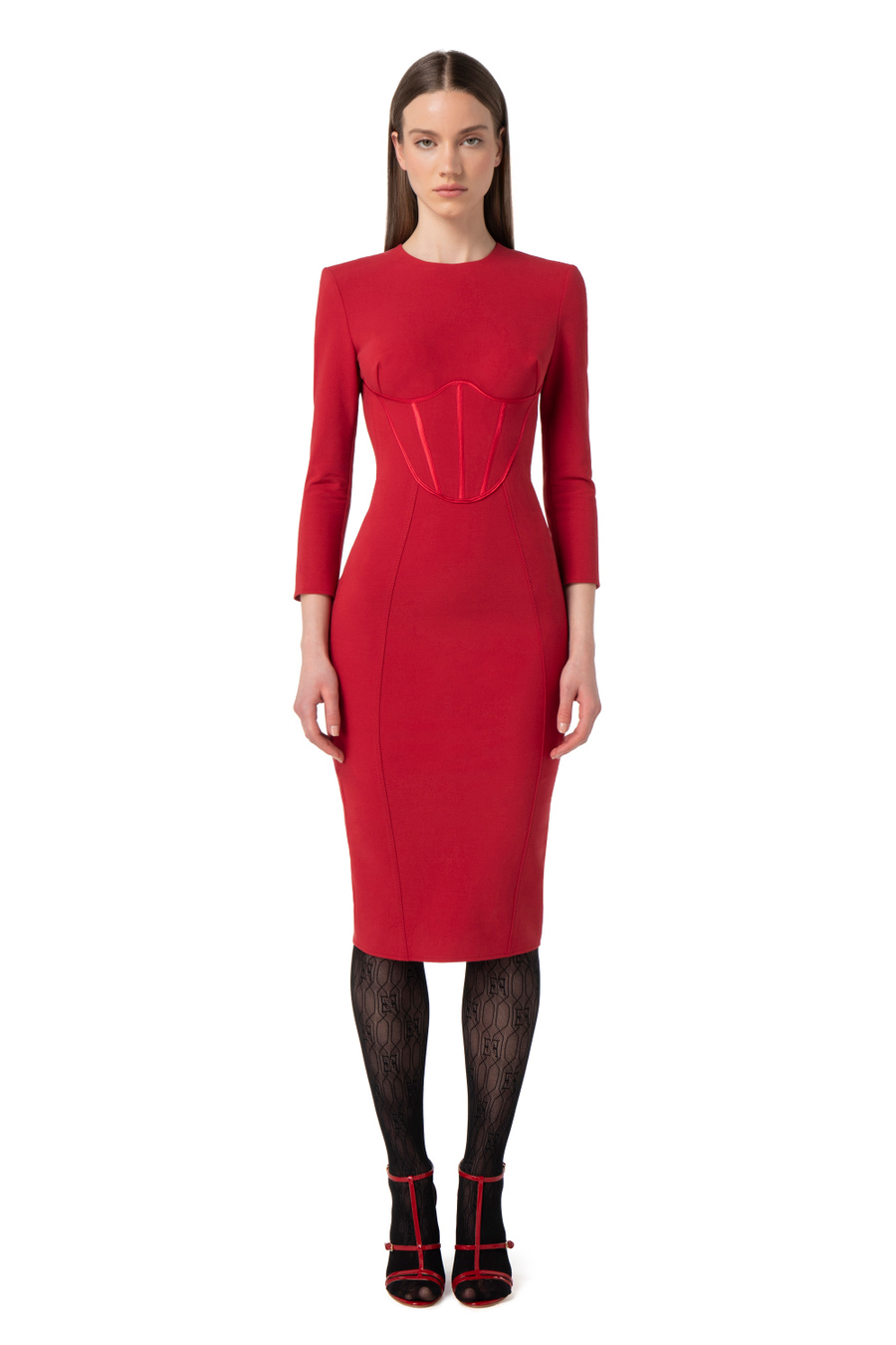 Robe fourreau bustier en viscose - Elisabetta Franchi® Outlet
