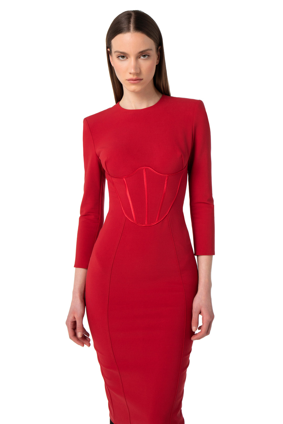 Robe fourreau bustier en viscose - Elisabetta Franchi® Outlet