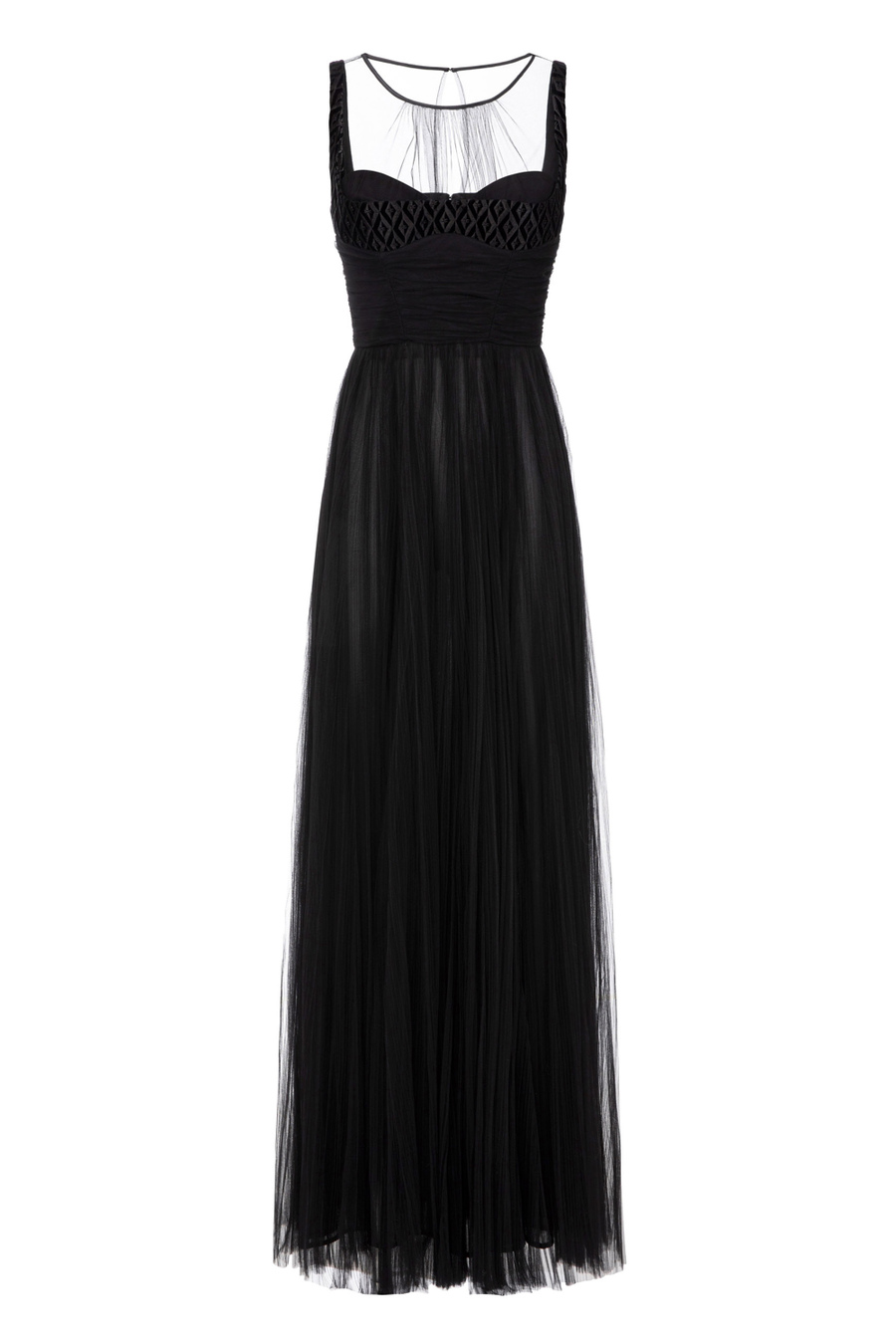 Red Carpet dress in pleated tulle fabric - Elisabetta Franchi® Outlet