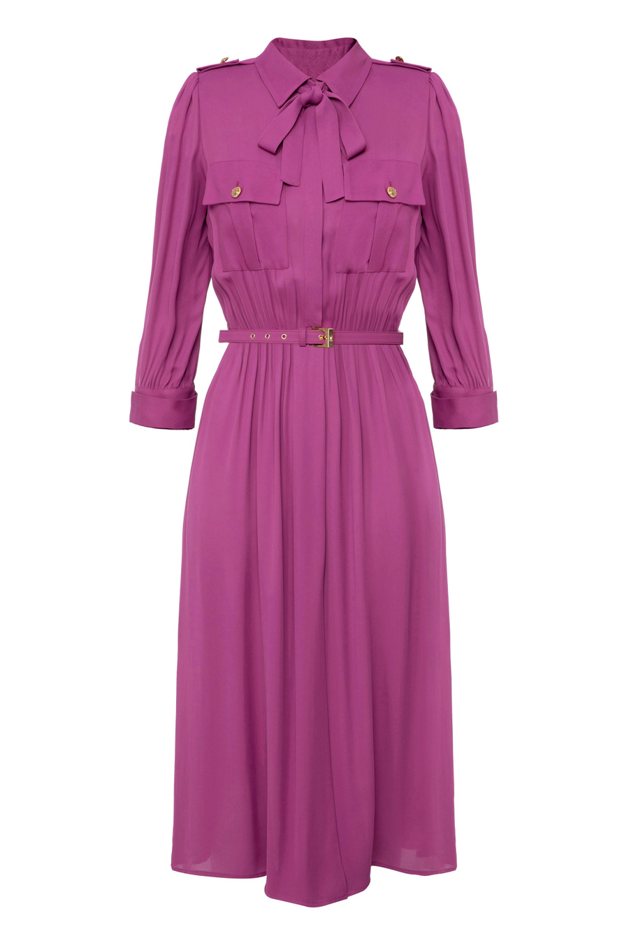 Abito chemisier in georgette - Elisabetta Franchi® Outlet