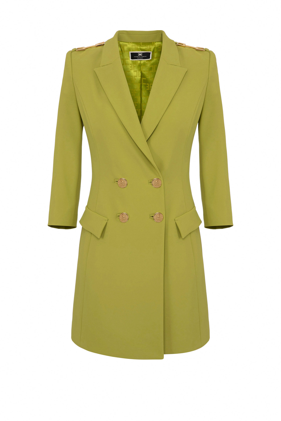 Coat dress in crêpe fabric with flashes - Elisabetta Franchi® Outlet