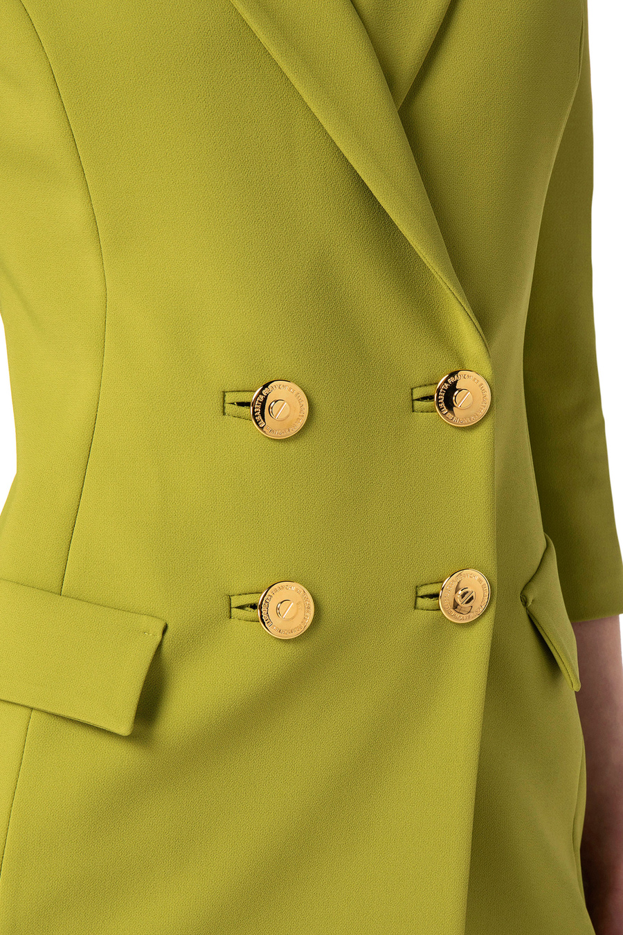 Coat dress in crêpe fabric with flashes - Elisabetta Franchi® Outlet