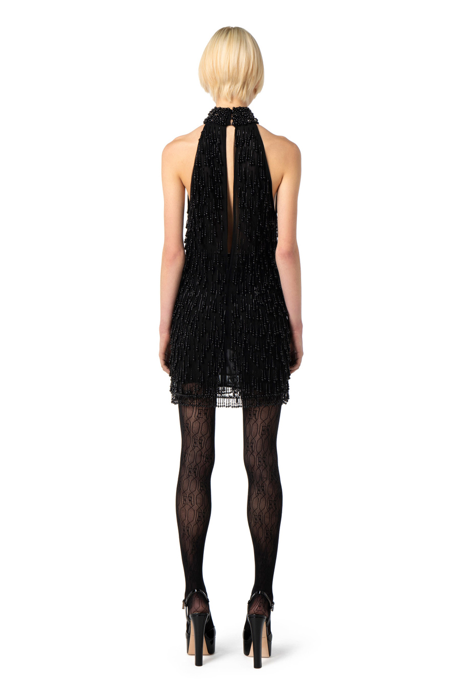 Mini-robe en tulle avec perles brodées - Elisabetta Franchi® Outlet