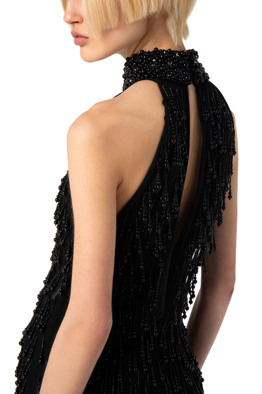 Mini-robe en tulle avec perles brodées - Elisabetta Franchi® Outlet
