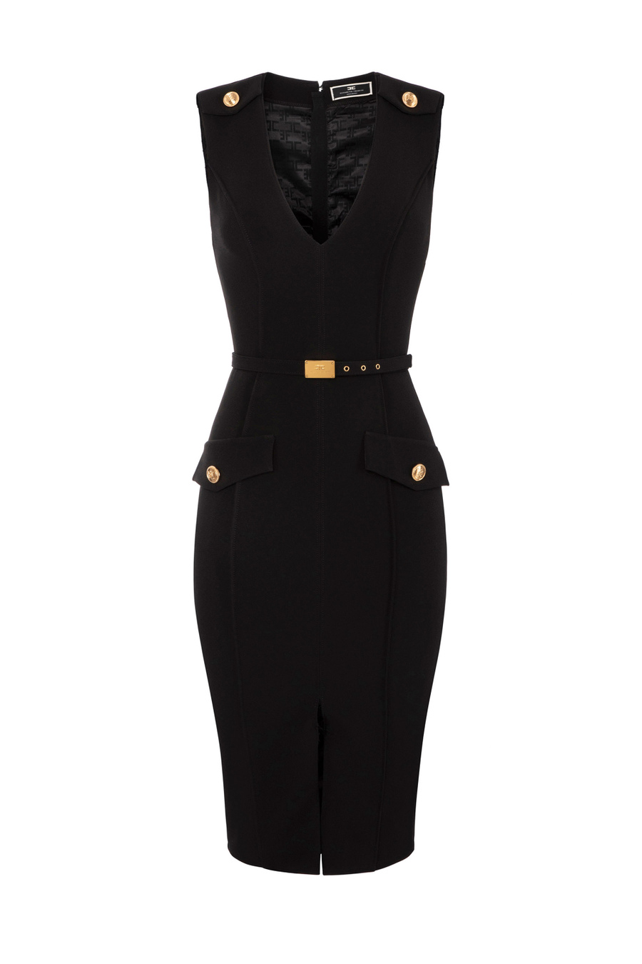 Robe fourreau mi-mollet en crêpe - Elisabetta Franchi® Outlet