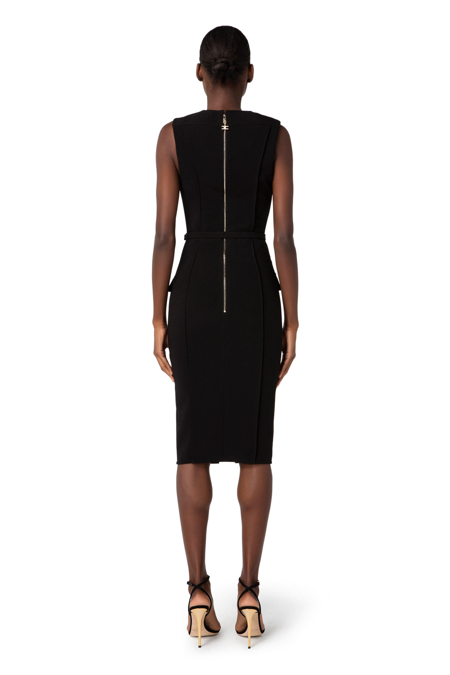 Robe fourreau mi-mollet en crêpe - Elisabetta Franchi® Outlet