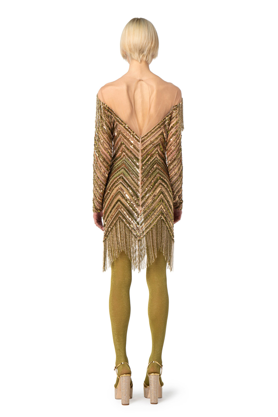 Mini-robe en tulle avec sequins brodés - Elisabetta Franchi® Outlet