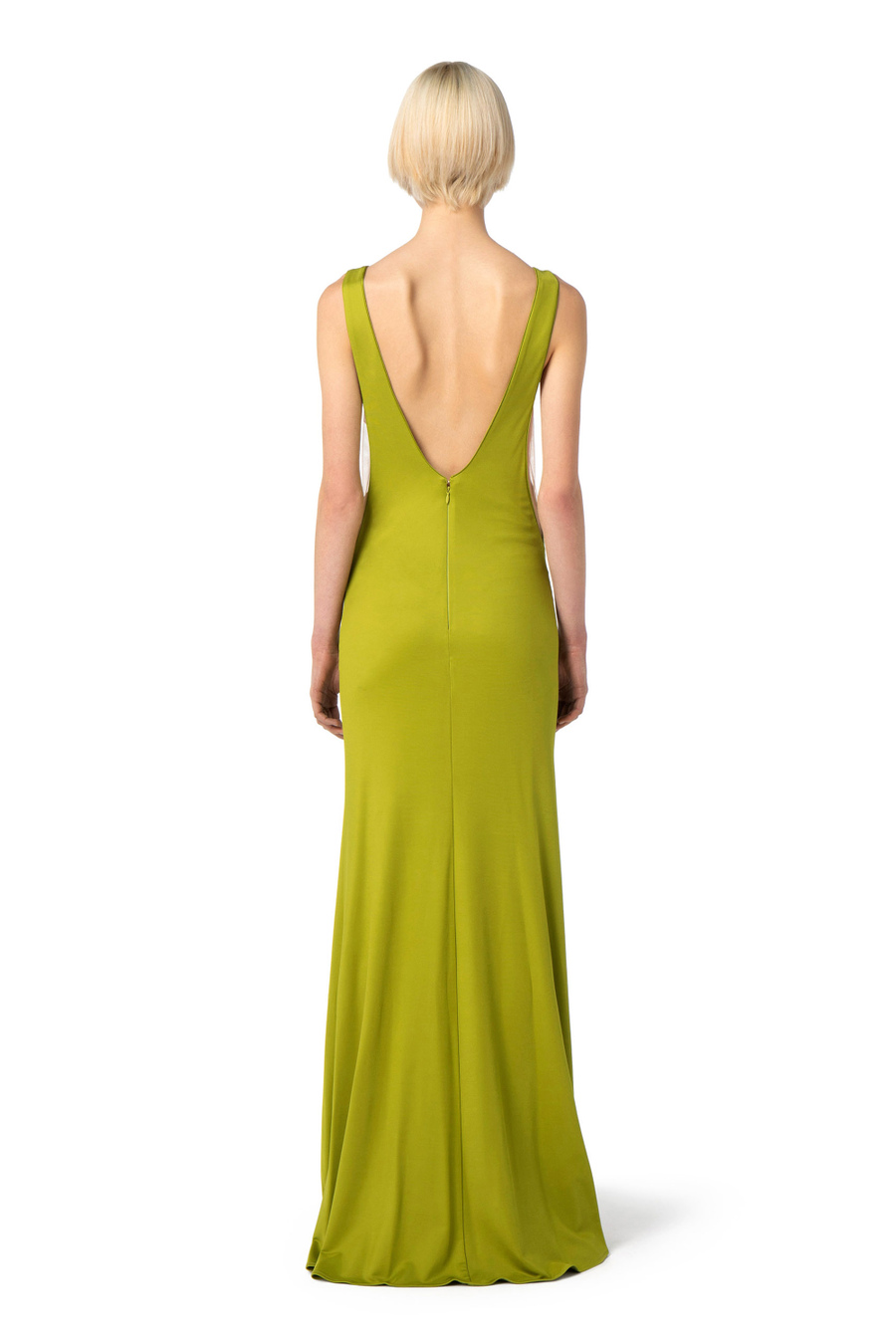 Red Carpet dress in viscose with logo plaque - Elisabetta Franchi® Outlet