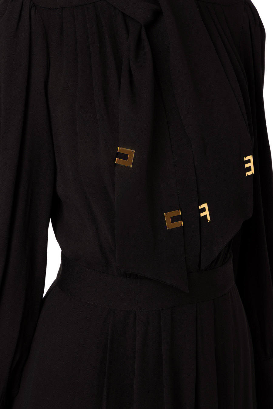 Chemisier en georgette avec écharpe foulard - Elisabetta Franchi® Outlet
