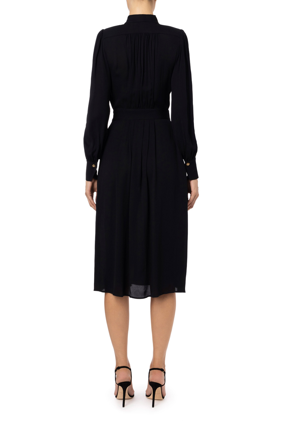 Chemisier en georgette avec écharpe foulard - Elisabetta Franchi® Outlet