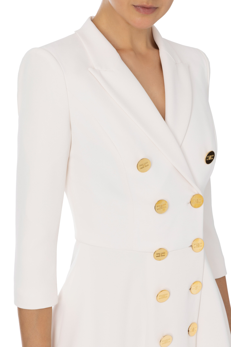 Coat dress with buttons - Elisabetta Franchi® Outlet