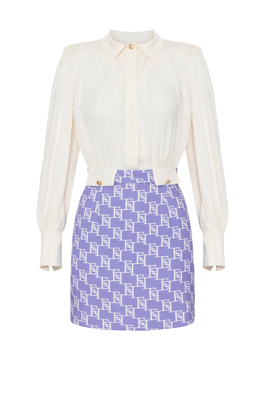 Combined viscose mini-dress - Elisabetta Franchi® Outlet
