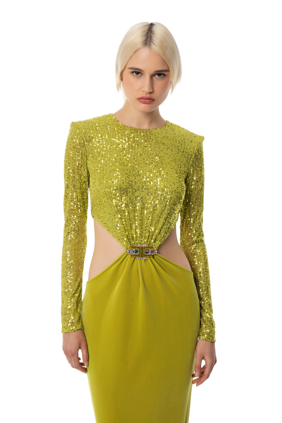 Robe Red Carpet en sequins et velours - Elisabetta Franchi® Outlet