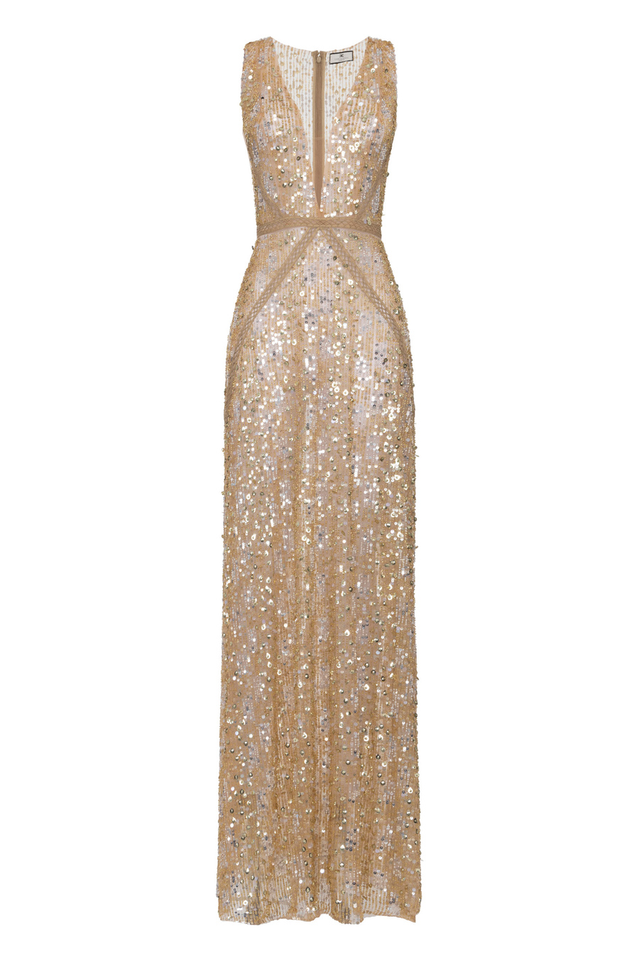 Red Carpet sequins dress with hemstitch embroideries - Elisabetta Franchi® Outlet