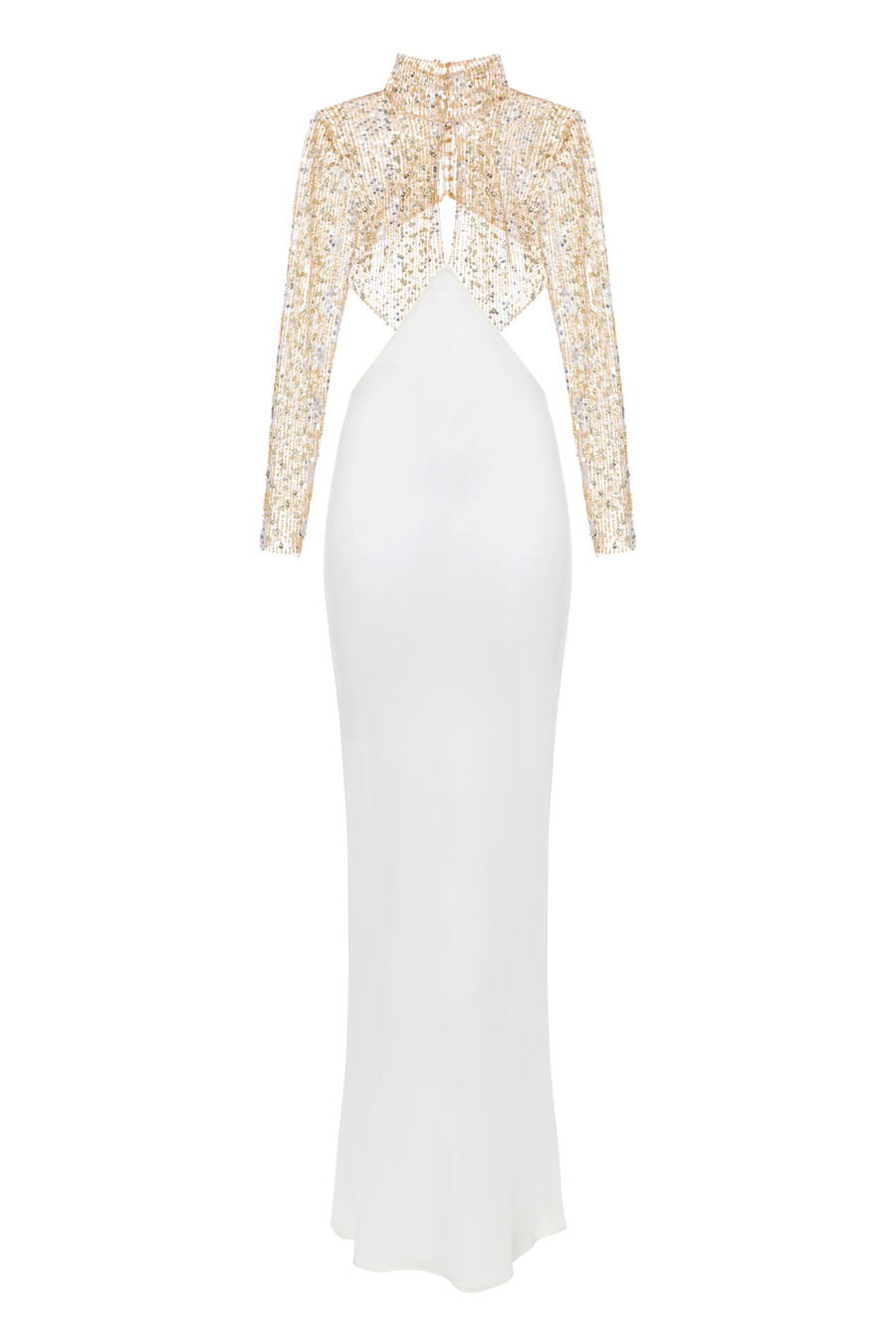 Red Carpet dress in jersey with embroidered bodice - Elisabetta Franchi® Outlet