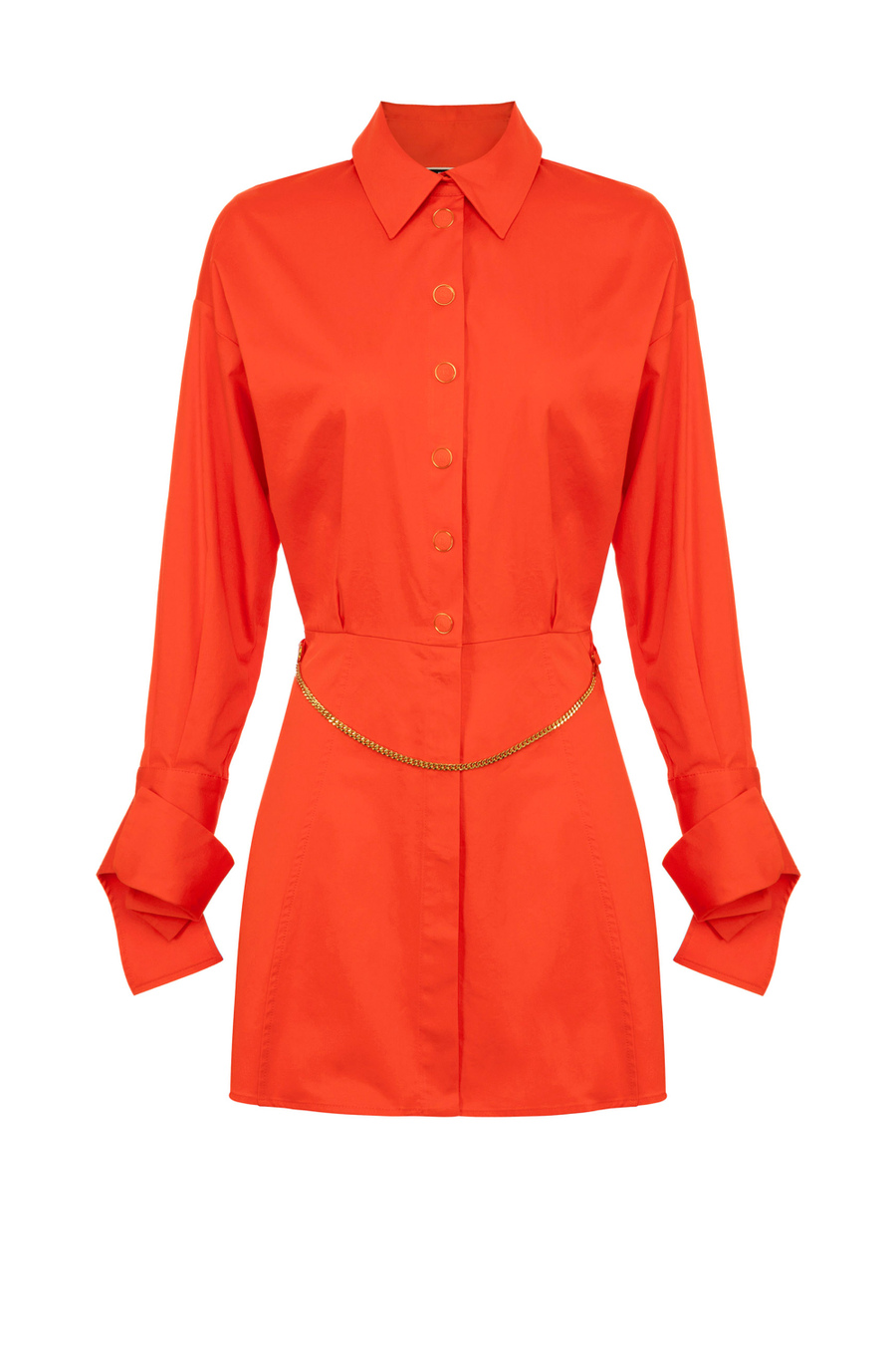 Mini stretch poplin shirt-dress - Elisabetta Franchi® Outlet