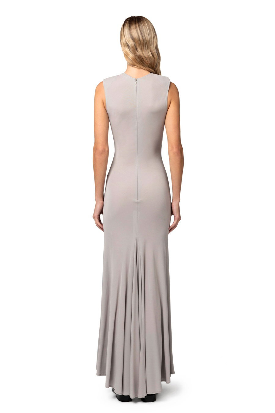 Abito lungo in jersey svasato al fondo - Elisabetta Franchi® Outlet