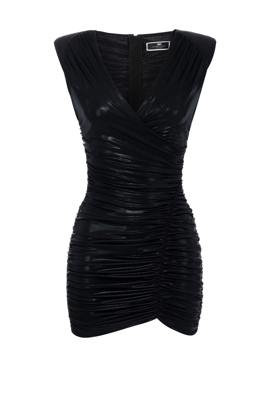 Metallic mini-dress in draped jersey - Elisabetta Franchi® Outlet