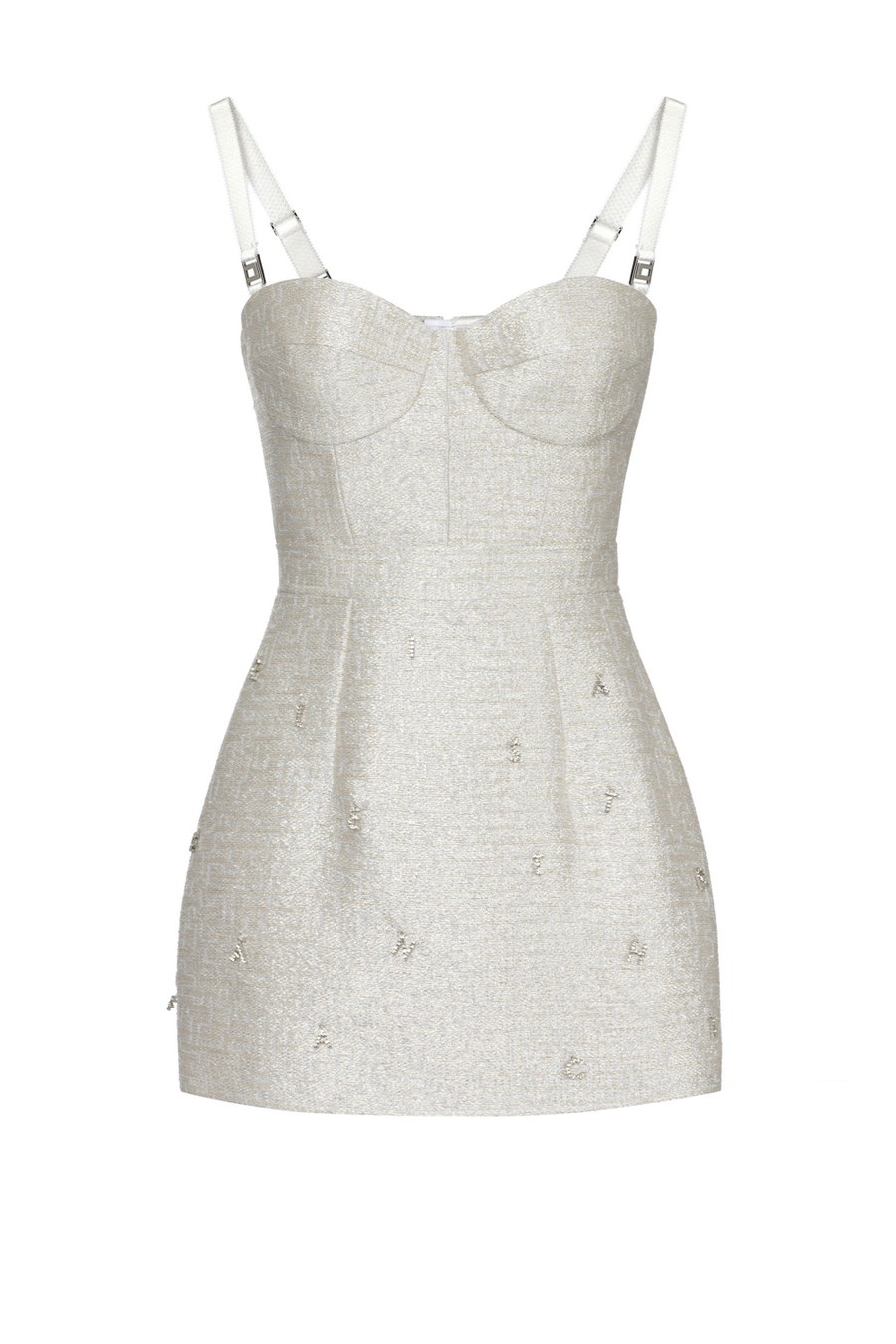 Lurex tweed dress with rhinestone lettering - Elisabetta Franchi® Outlet