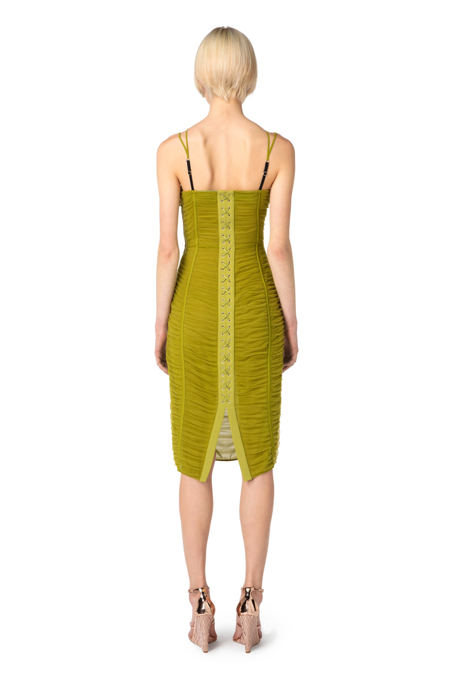 Robe midi en tulle avec perles - Elisabetta Franchi® Outlet