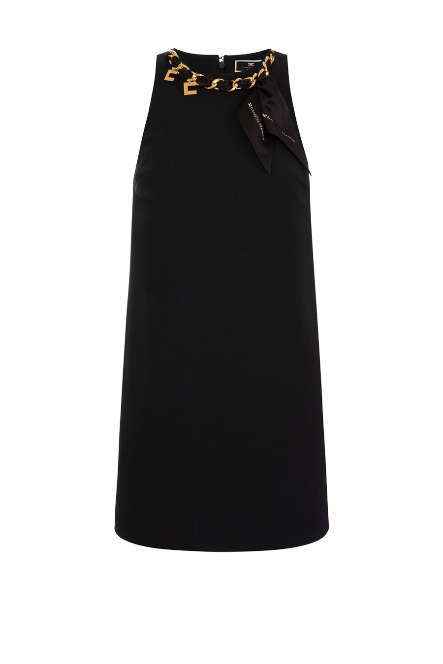Minikleid aus Stretch-Crêpe mit Tuch am Ausschnitt - Elisabetta Franchi® Outlet
