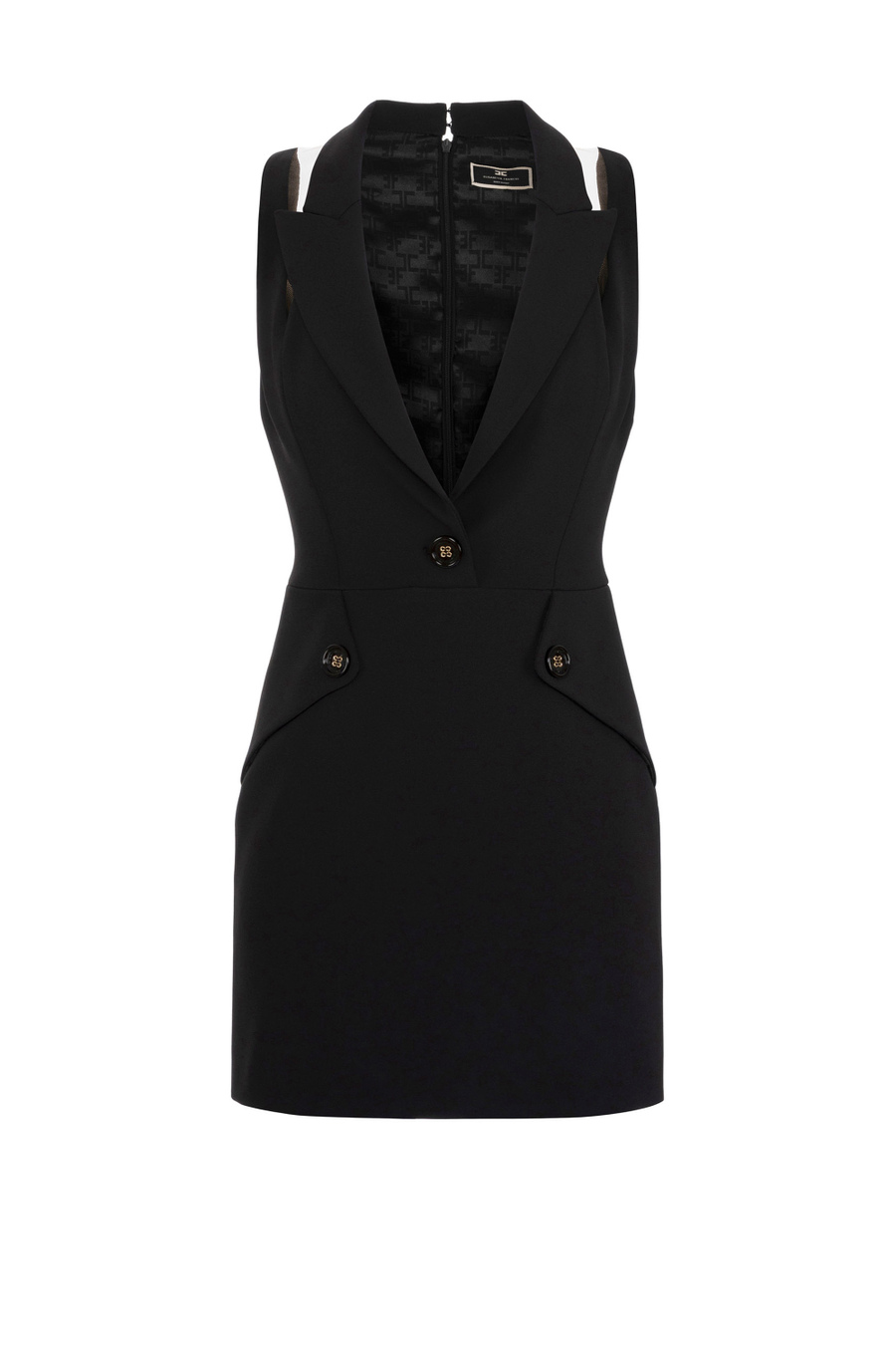 Miniabito in crêpe stretch con patte - Elisabetta Franchi® Outlet