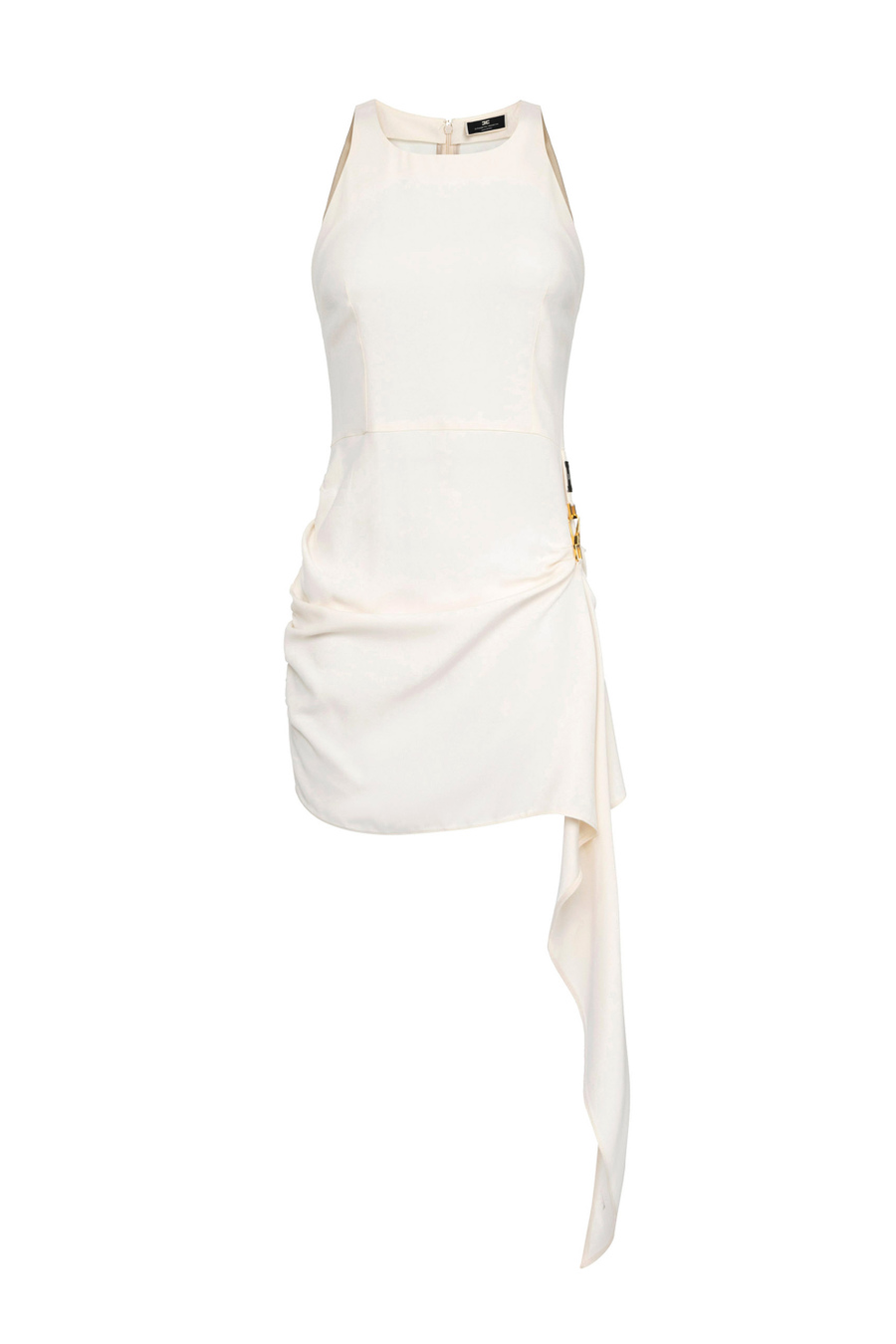 Mini-dress in crêpe fabric with draping - Elisabetta Franchi® Outlet