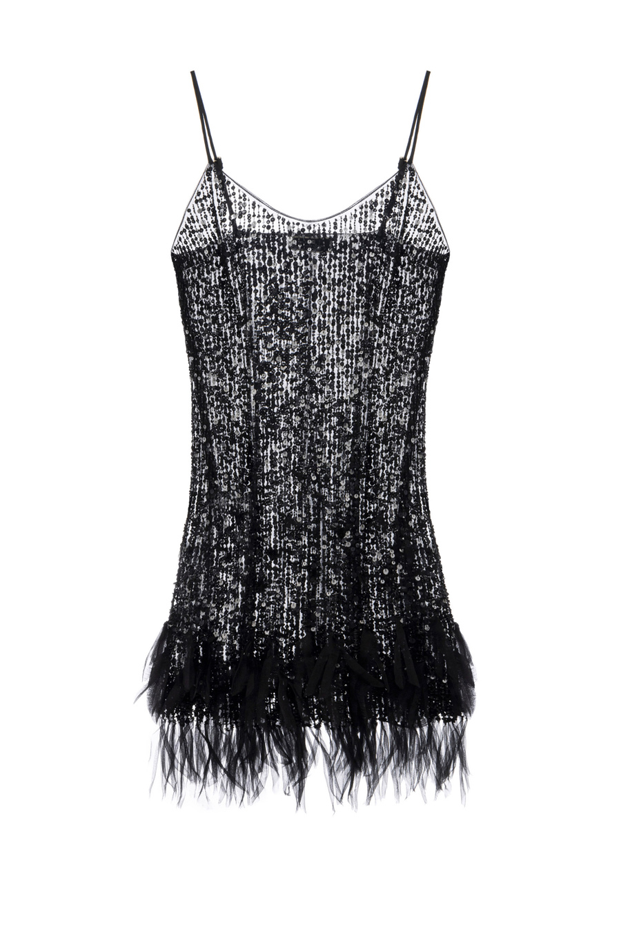 Miniabito con paillettes e frange - Elisabetta Franchi® Outlet