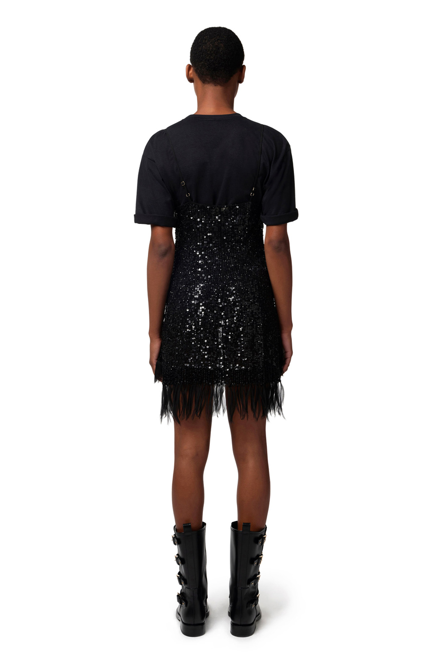 Miniabito con paillettes e frange - Elisabetta Franchi® Outlet