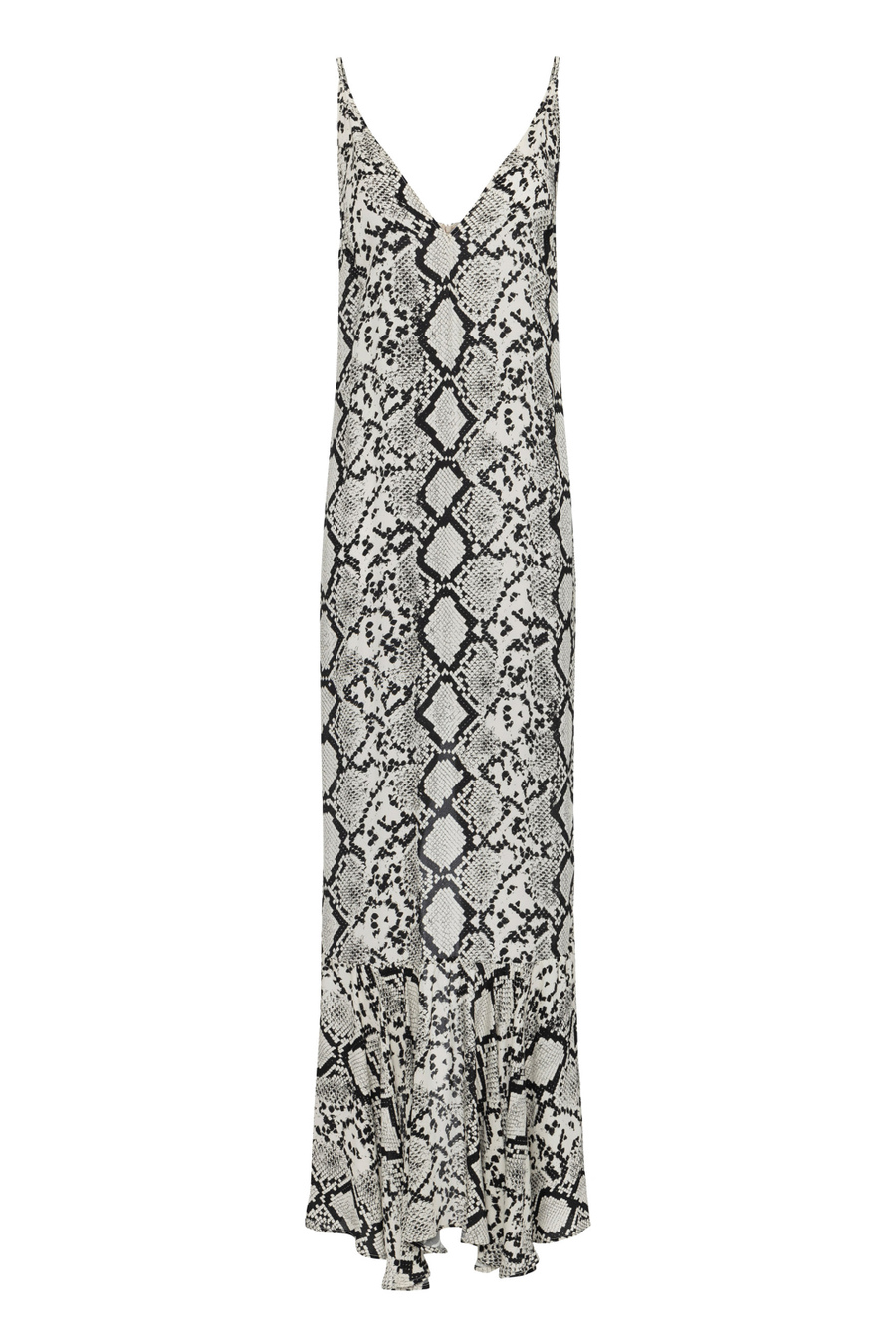 Long dress in viscose georgette fabric with python print - Elisabetta Franchi® Outlet