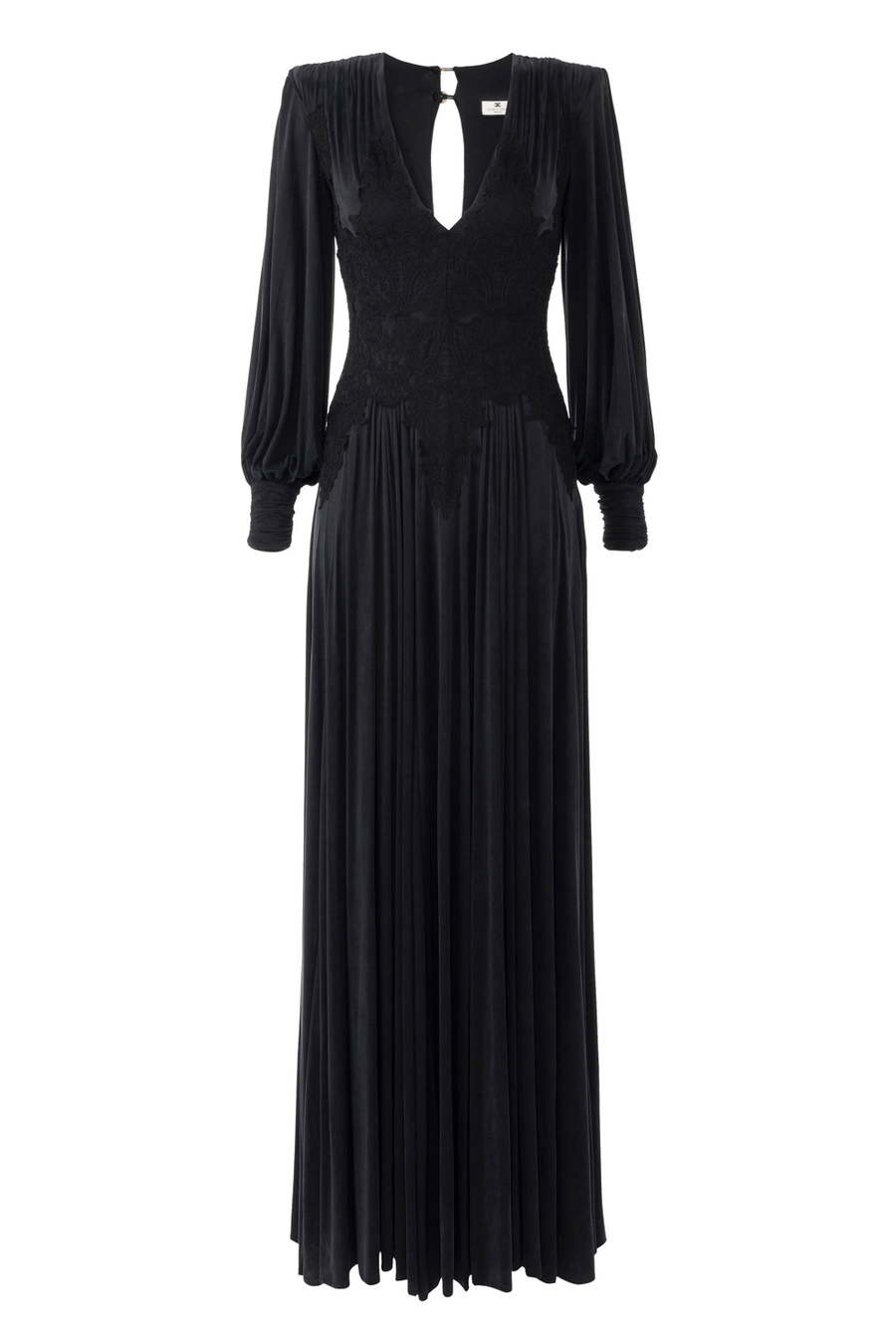 Abito red carpet in jersey con inserti in pizzo - Elisabetta Franchi® Outlet