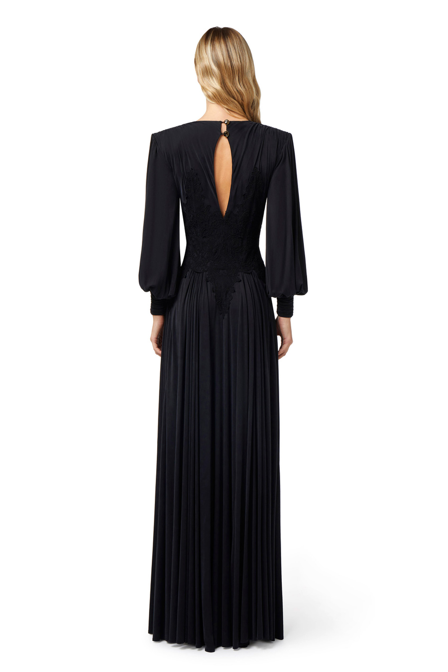 Abito red carpet in jersey con inserti in pizzo - Elisabetta Franchi® Outlet