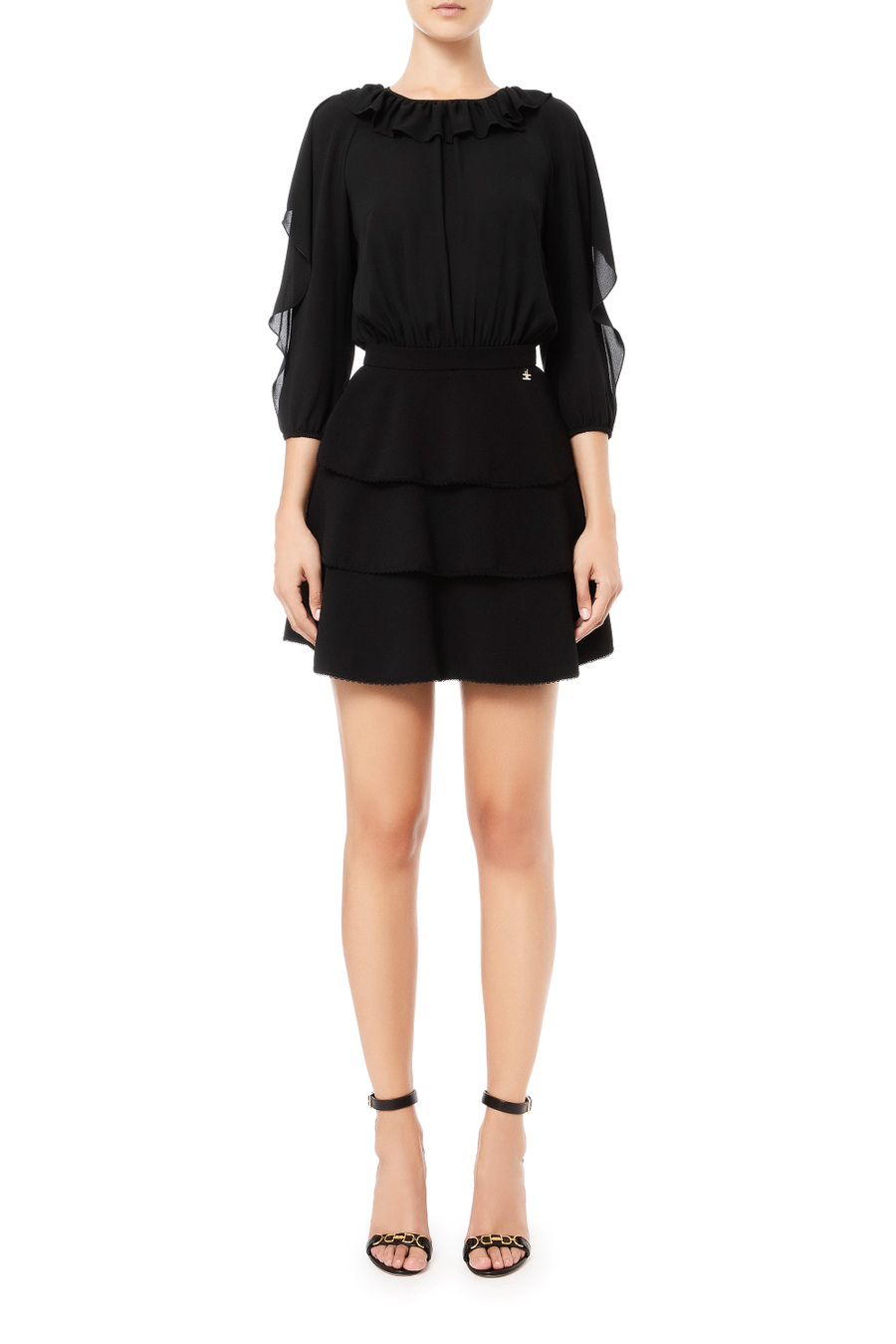 Kleid in Georgette - Elisabetta Franchi® Outlet