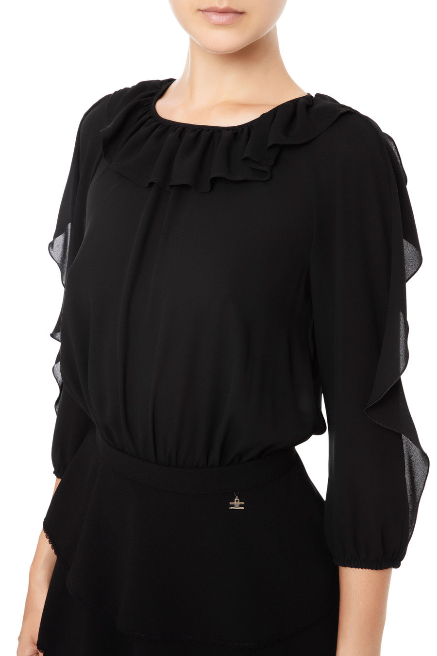 Kleid in Georgette - Elisabetta Franchi® Outlet
