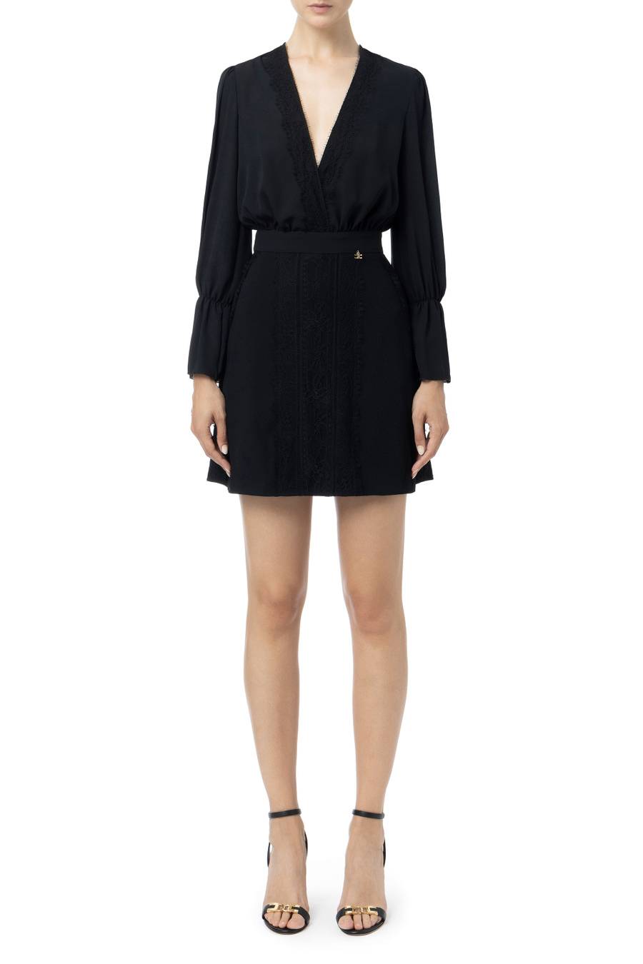 Dress in georgette fabric - Elisabetta Franchi® Outlet