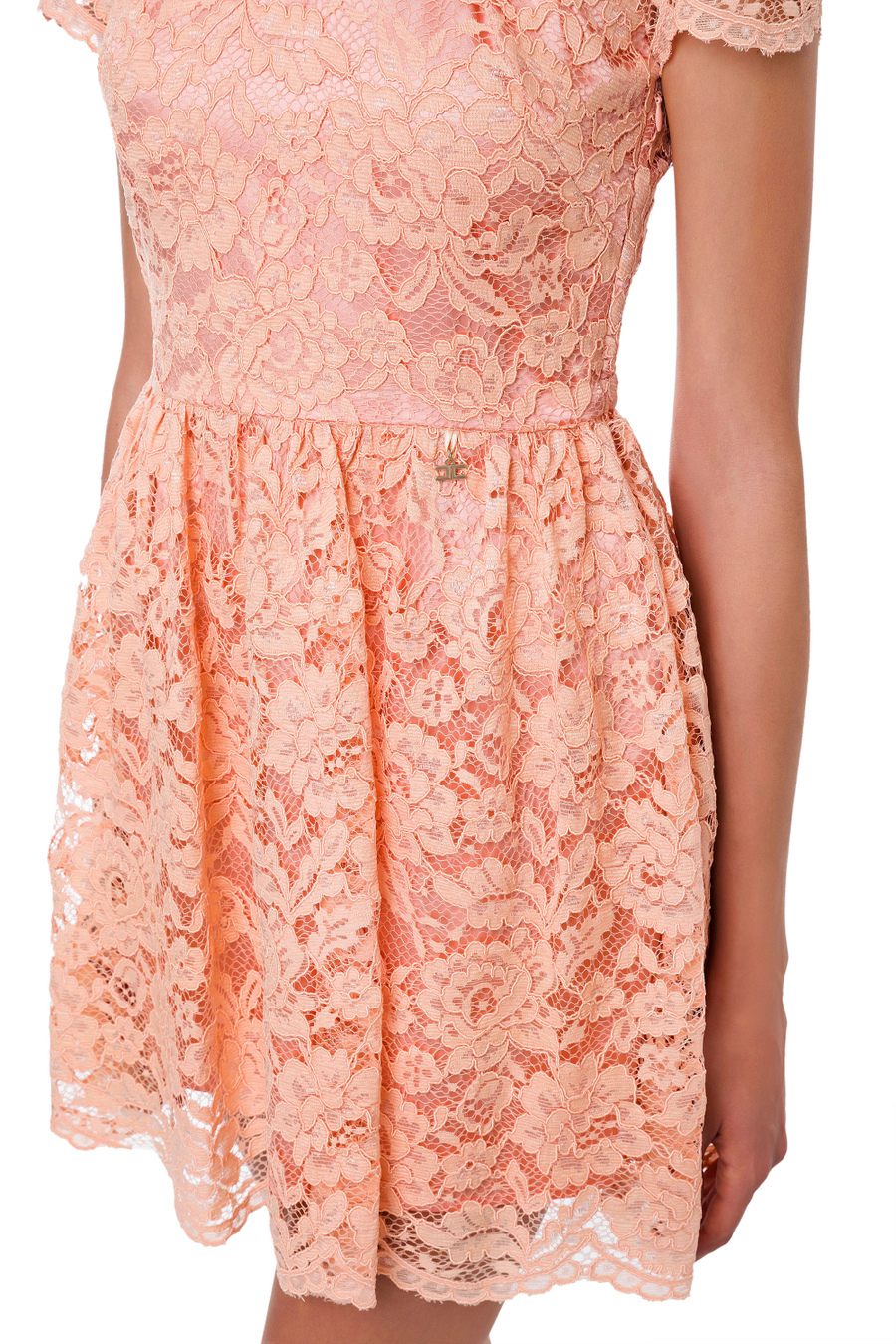 Kurzes Kleid aus Rebrodé-Spitze - Elisabetta Franchi® Outlet