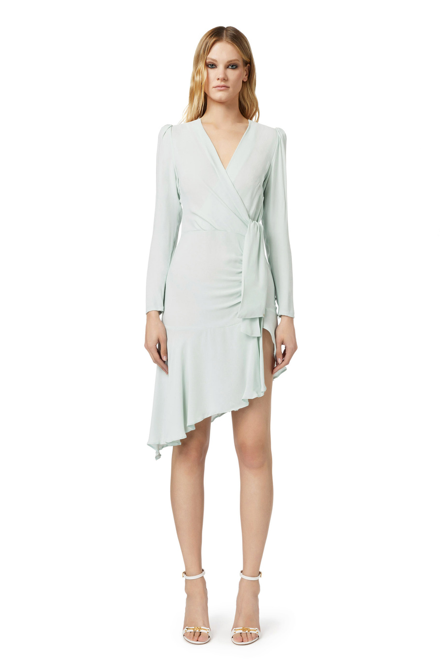 Midi dress in viscose georgette fabric - Elisabetta Franchi® Outlet
