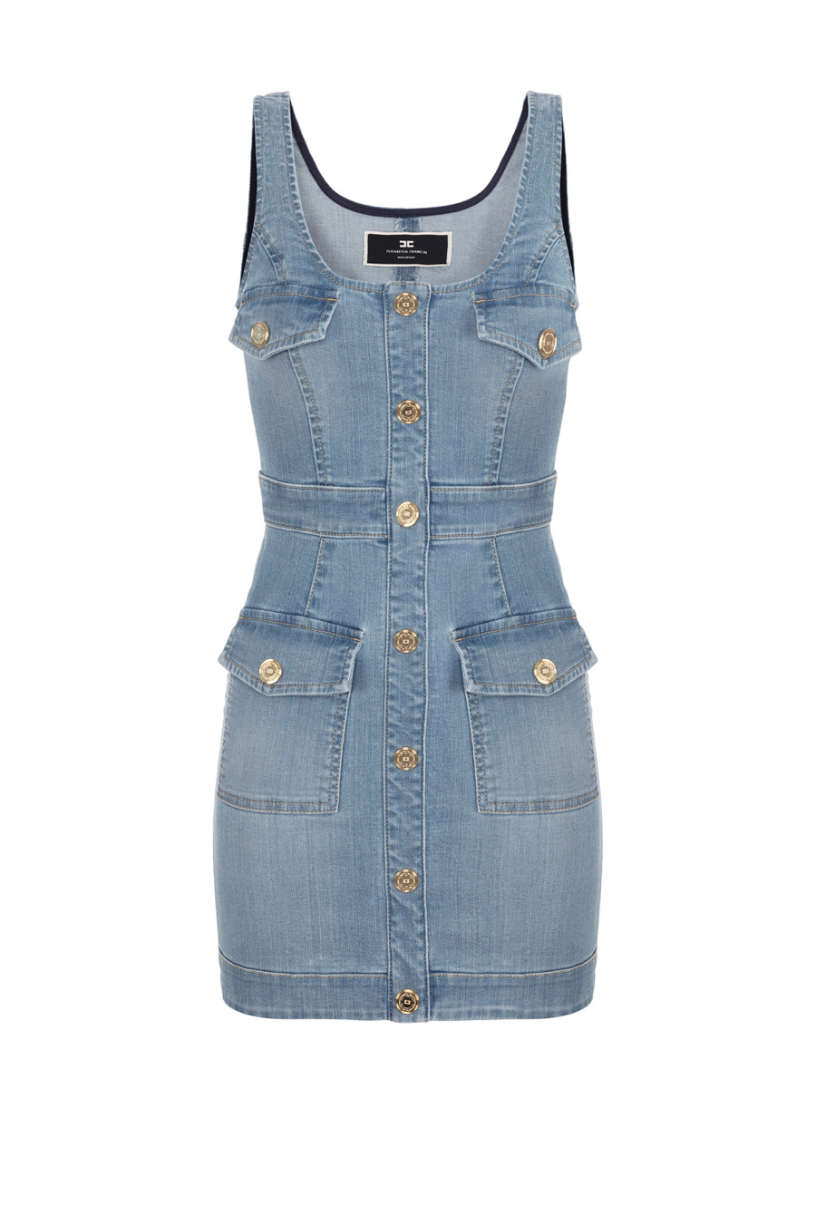 Miniabito in denim con abbottonatura - Elisabetta Franchi® Outlet