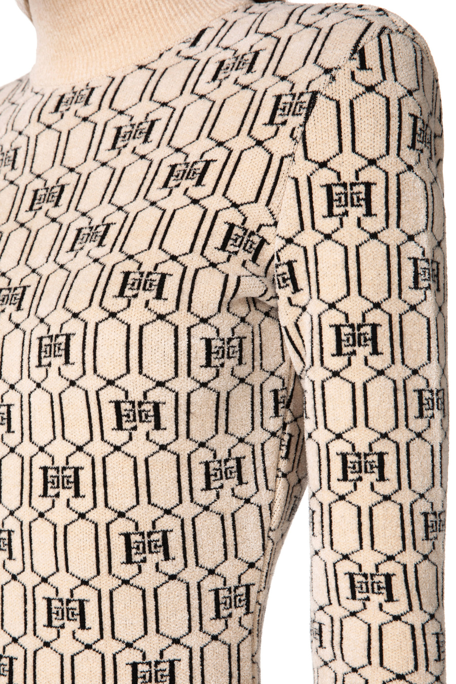 Mini-dress in geometric pattern chenille - Elisabetta Franchi® Outlet
