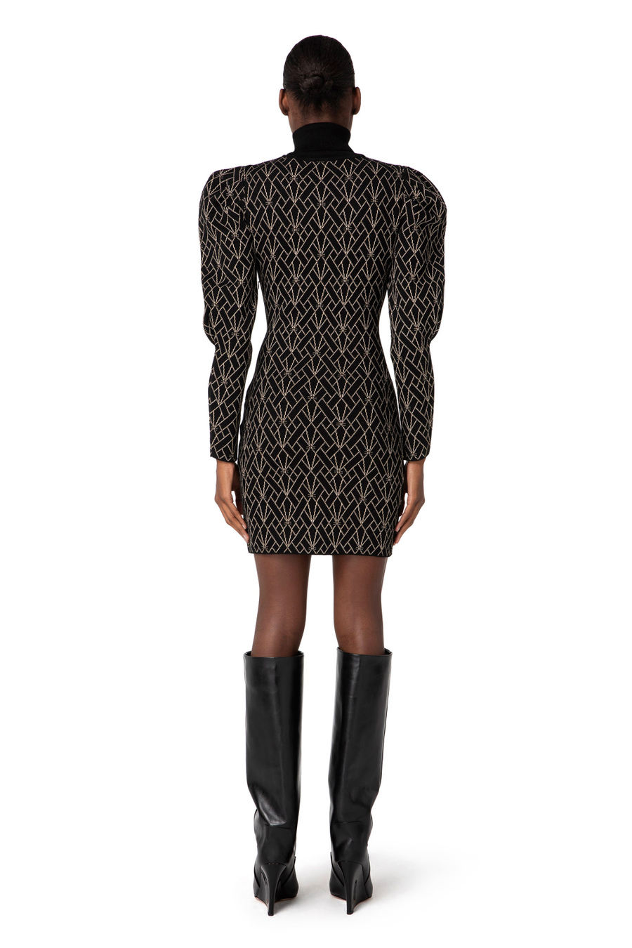 Miniabito in viscosa e lurex con motivo geometrico - Elisabetta Franchi® Outlet