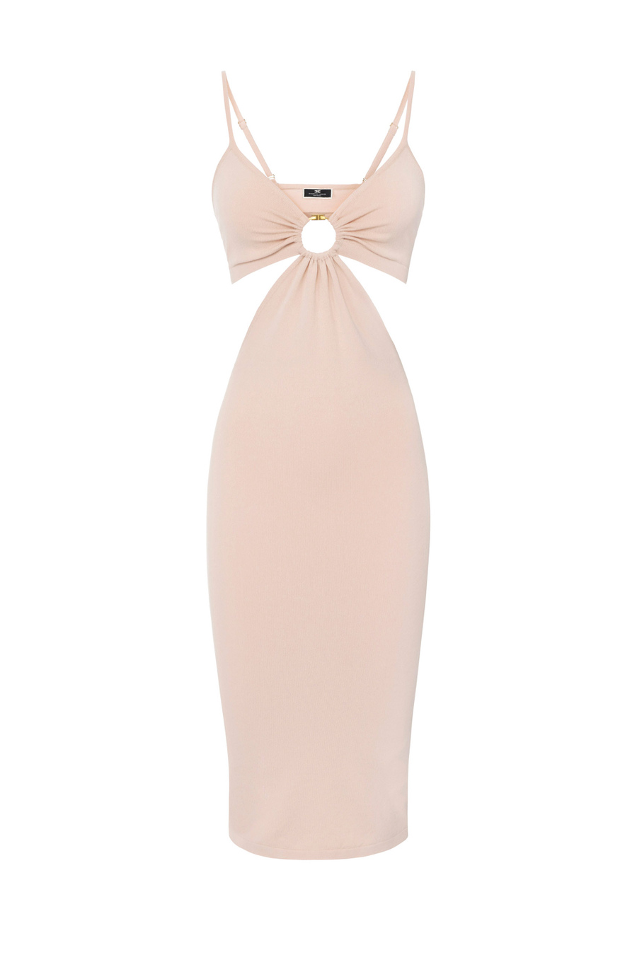 Viscose midi dress with ring - Elisabetta Franchi® Outlet