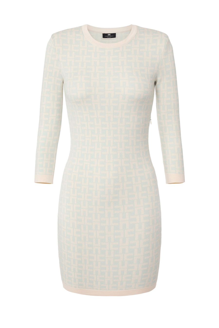 Jacquard viscose mini-dress with back cut-out - Elisabetta Franchi® Outlet